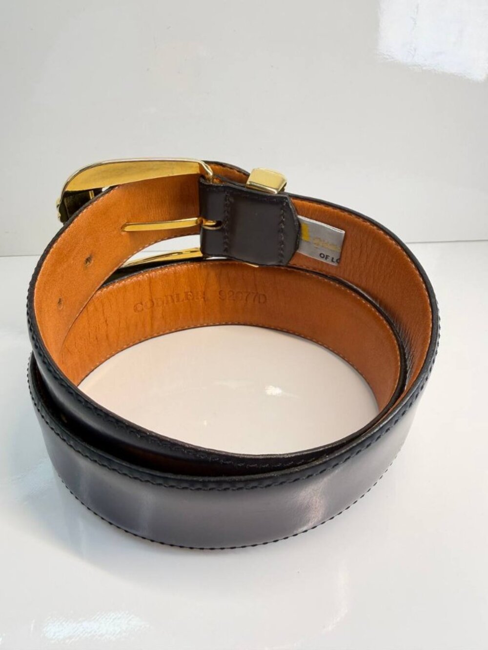 Aquascutum London Cobbler Leather Belt – Premium Quality | Size L - Picture 2 of 10